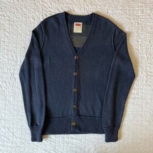 Levi's Mens Cardigan Sweater Knit Button Up Blue Casual